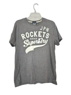 Men's Superdry Grey 'JPN Rockets' Graphic Short Sleeve Tee